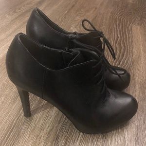 Black Leather Ankle Bootie